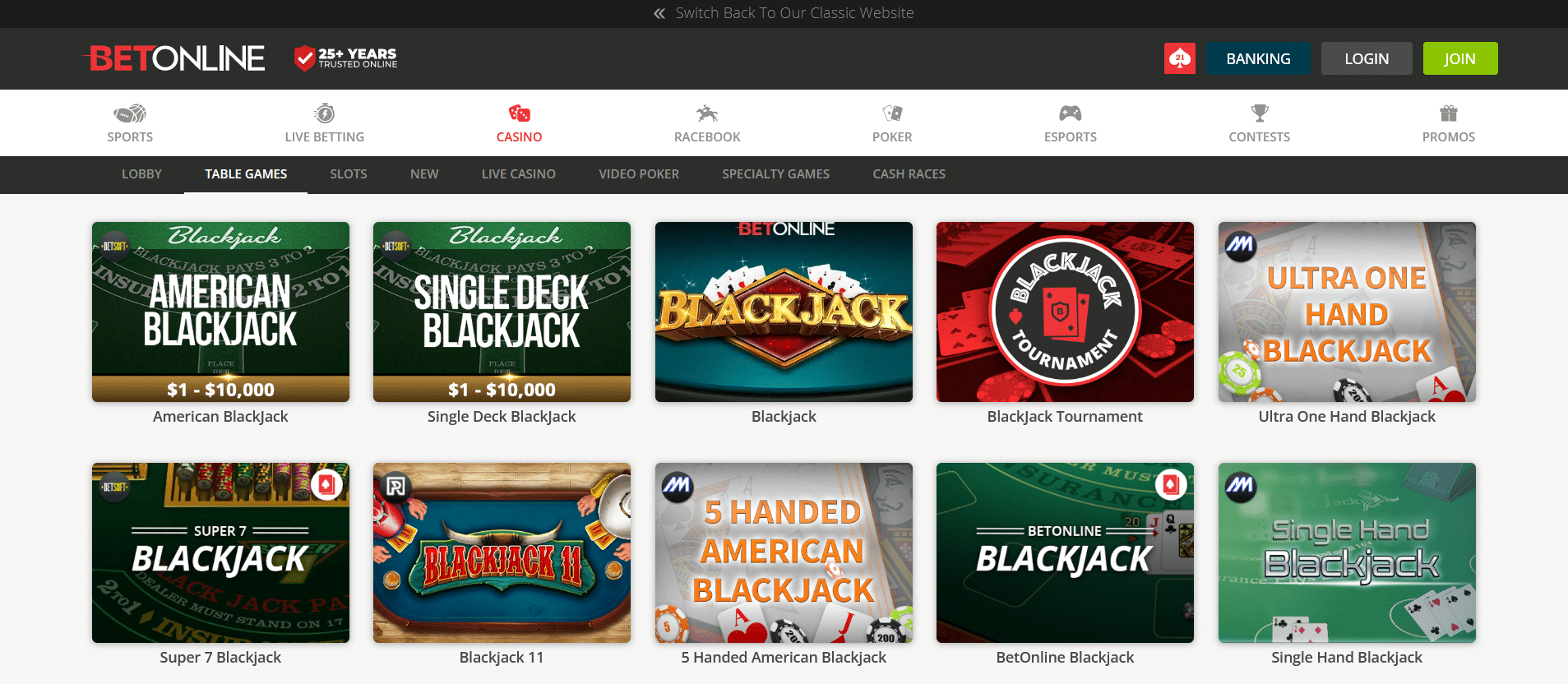 betonline blackjack online