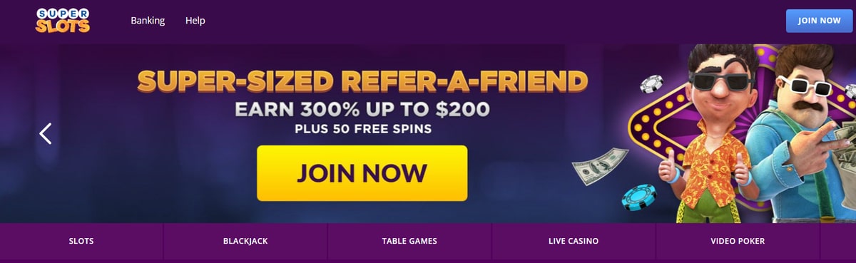 superslots casino en línea dinero real pantallazo
