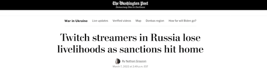 sanciones rusia twitch amazon