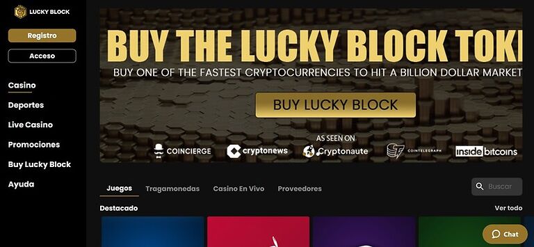 lucky block casino criptomonedas
