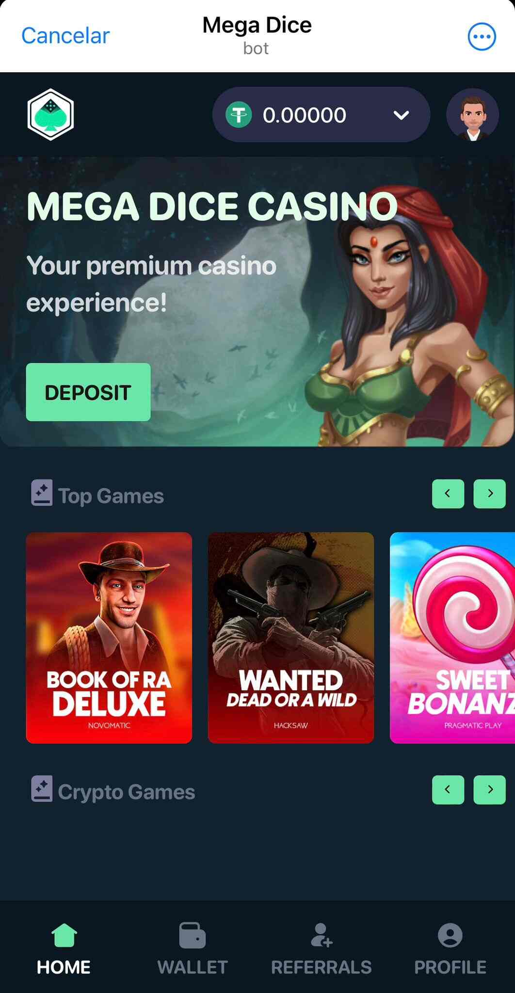 Mega Dice casino Telegram jugar