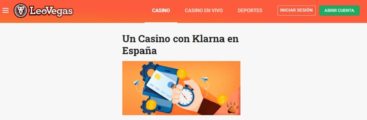 Klarna casino online en el casino LeoVegas