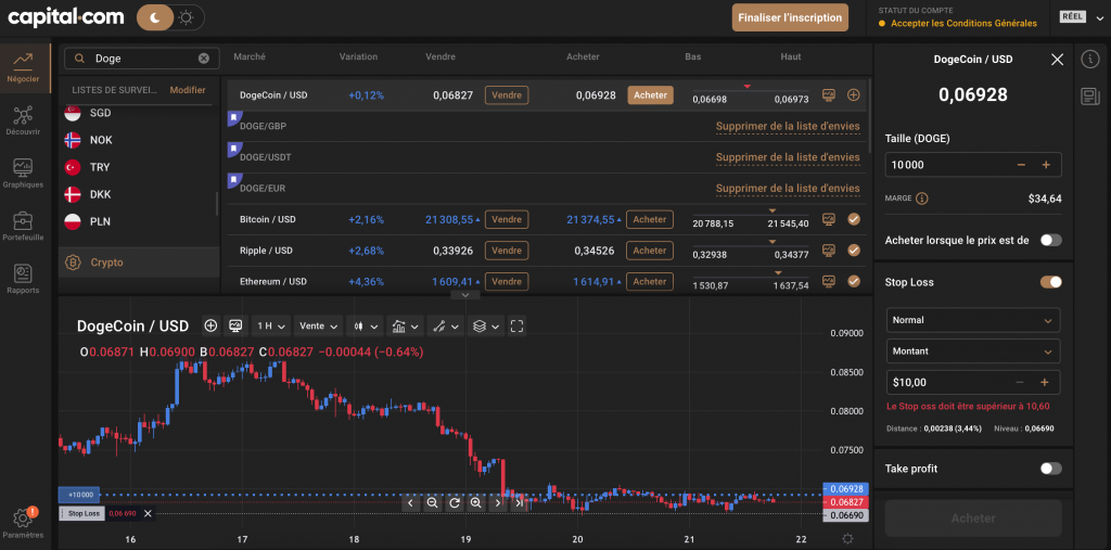 Acheter du Dogecoin Capital.com