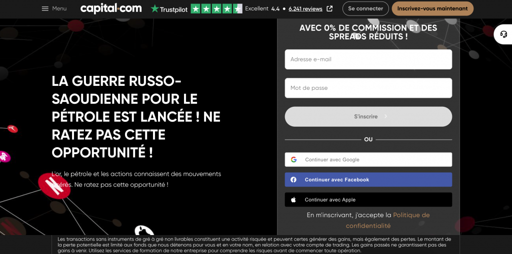 Créer un compte Capital.com