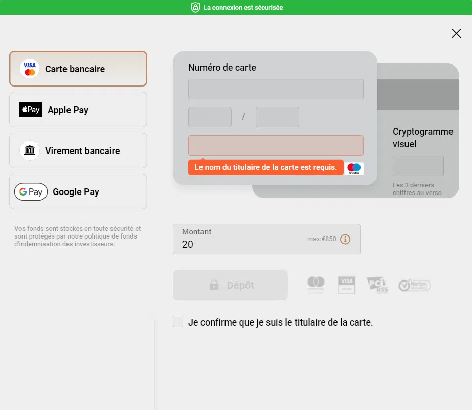 méthode payement capital.com