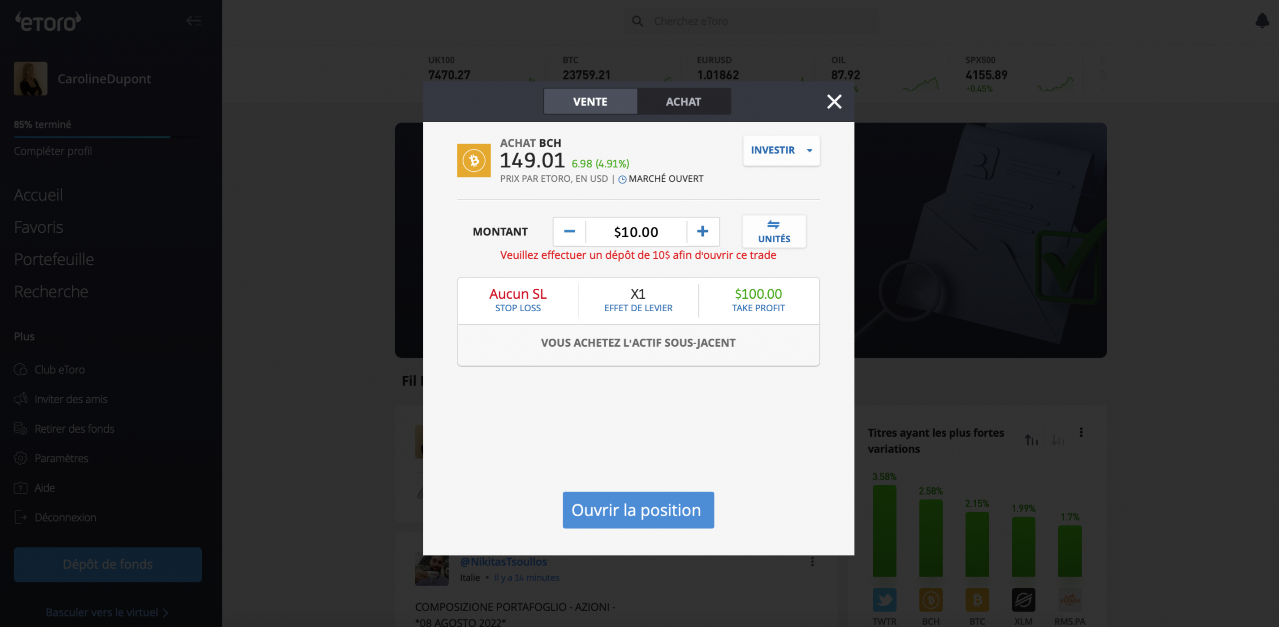 eToro Débuter dans les crypto-monnaies