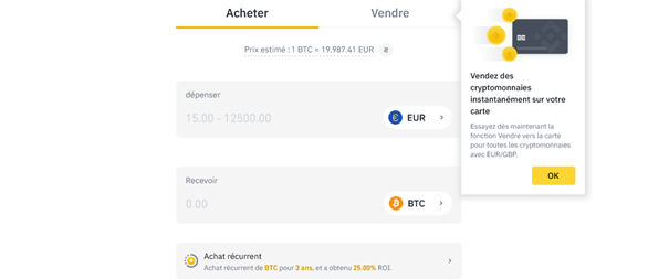 Compte Bitcoin sur Binance