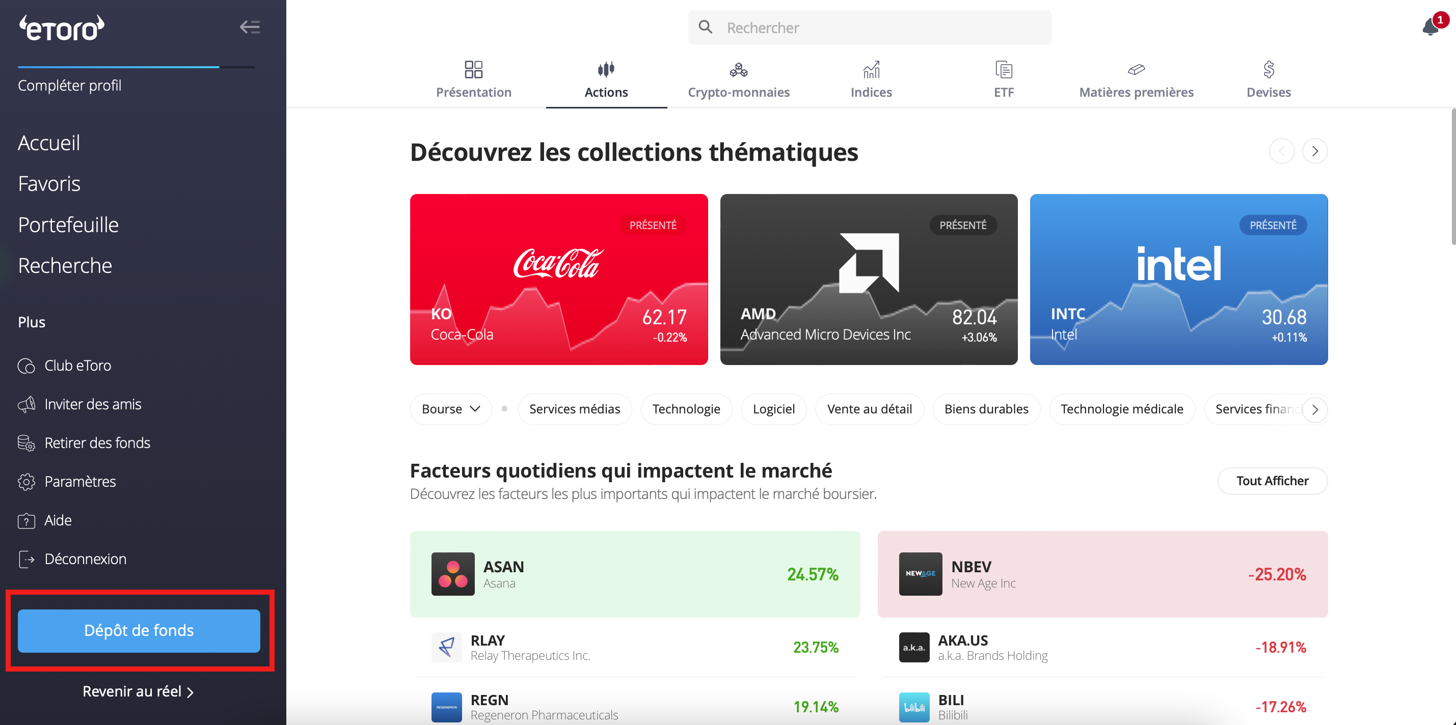 Deposer des fonds etoro