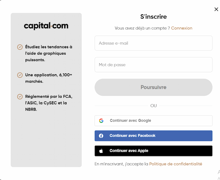 Le site officiel Capital.com