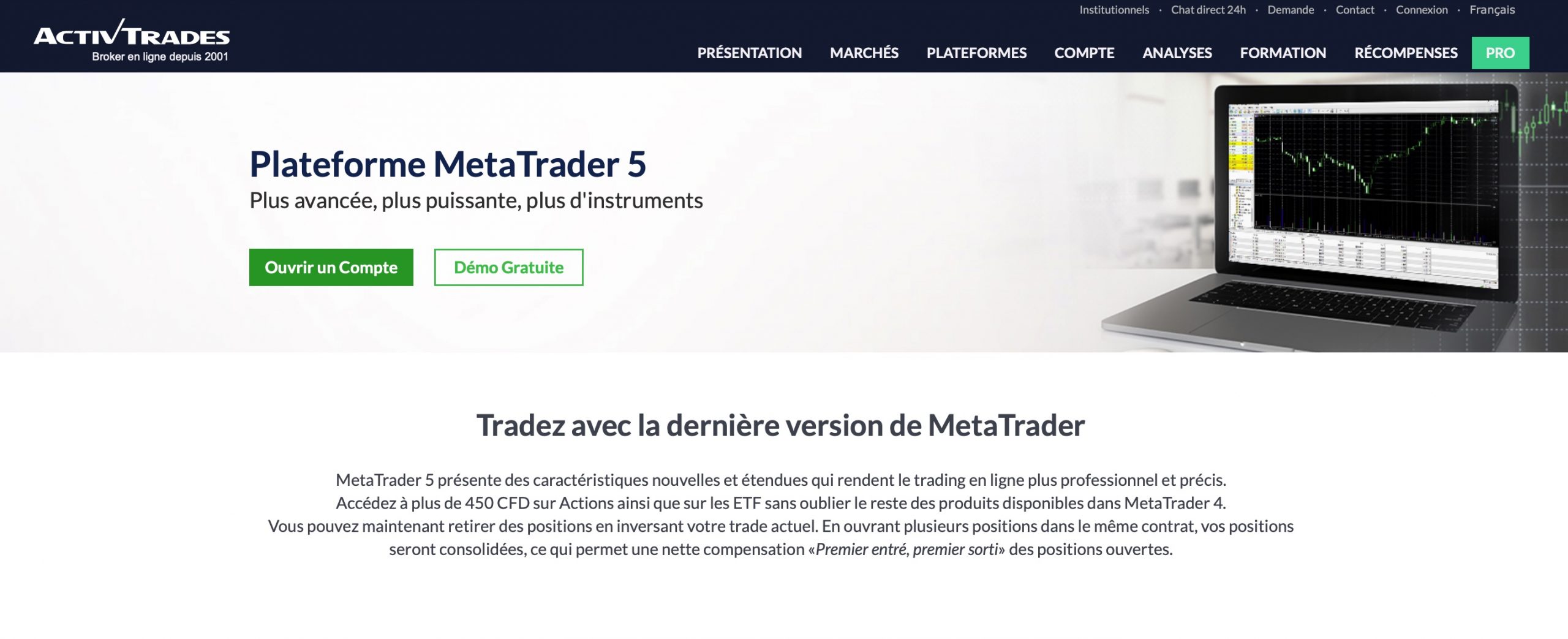 activtrades acheter actions metatrader