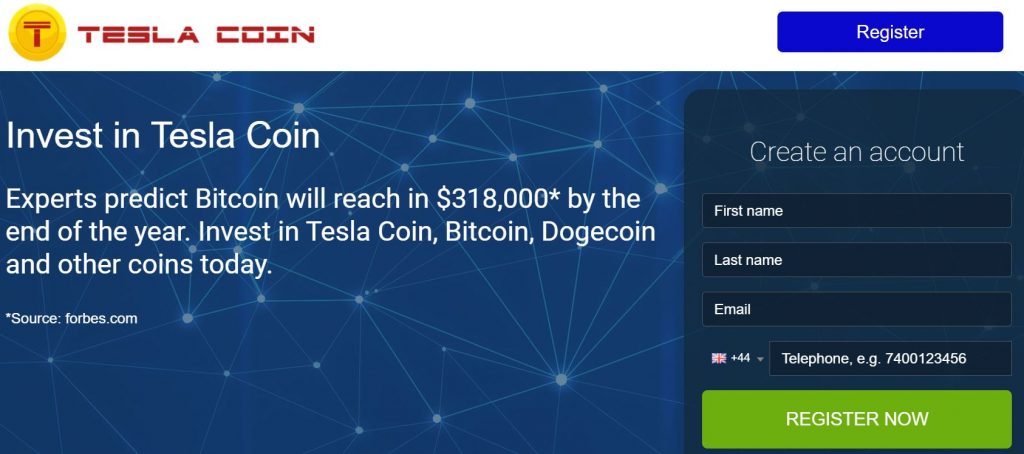 Tesla Coin - robot crypto