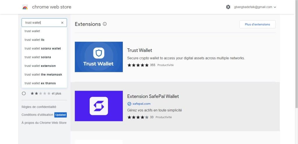 dash extension trust wallet