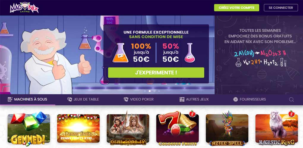 Madnix Casino : casino en ligne suisse