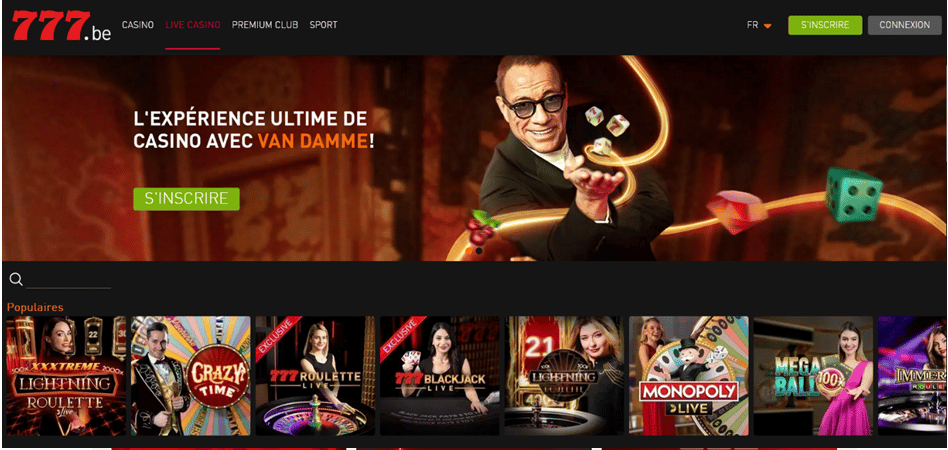 Meilleurs live casino Belgique : 777.be