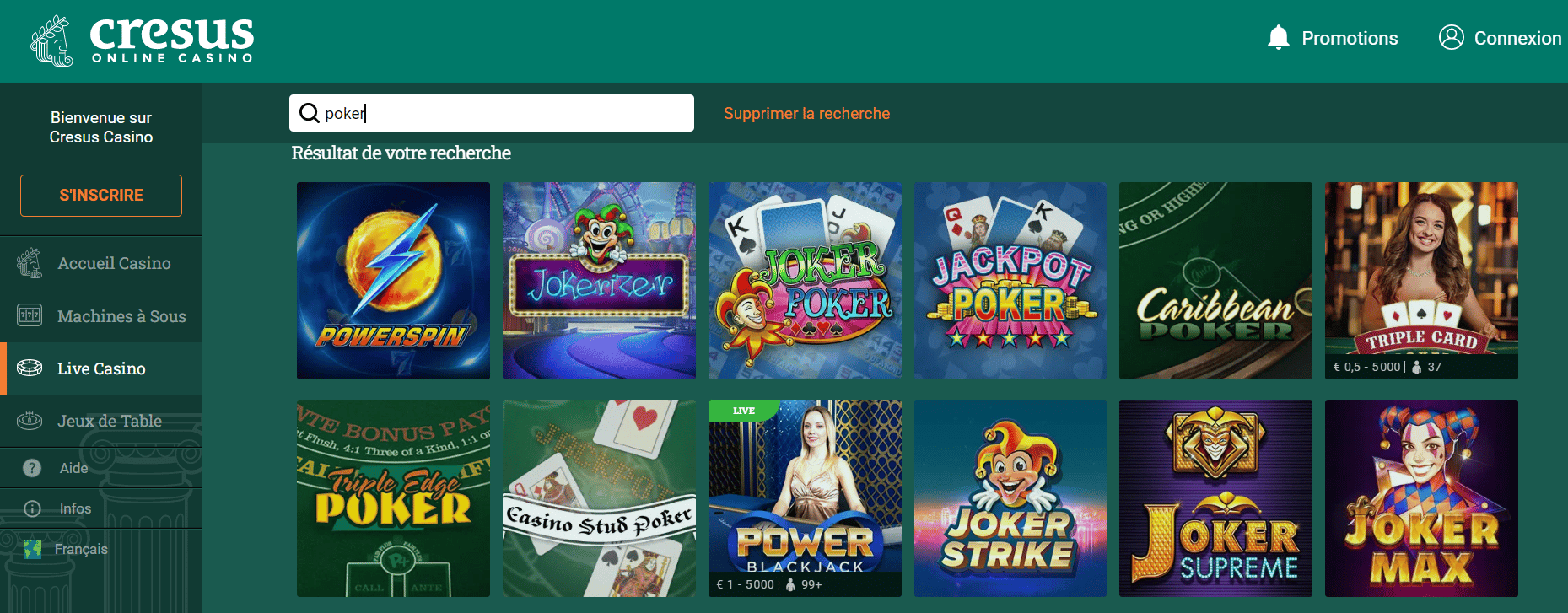 Meilleurs sites de poker en ligne : Cresus Casino