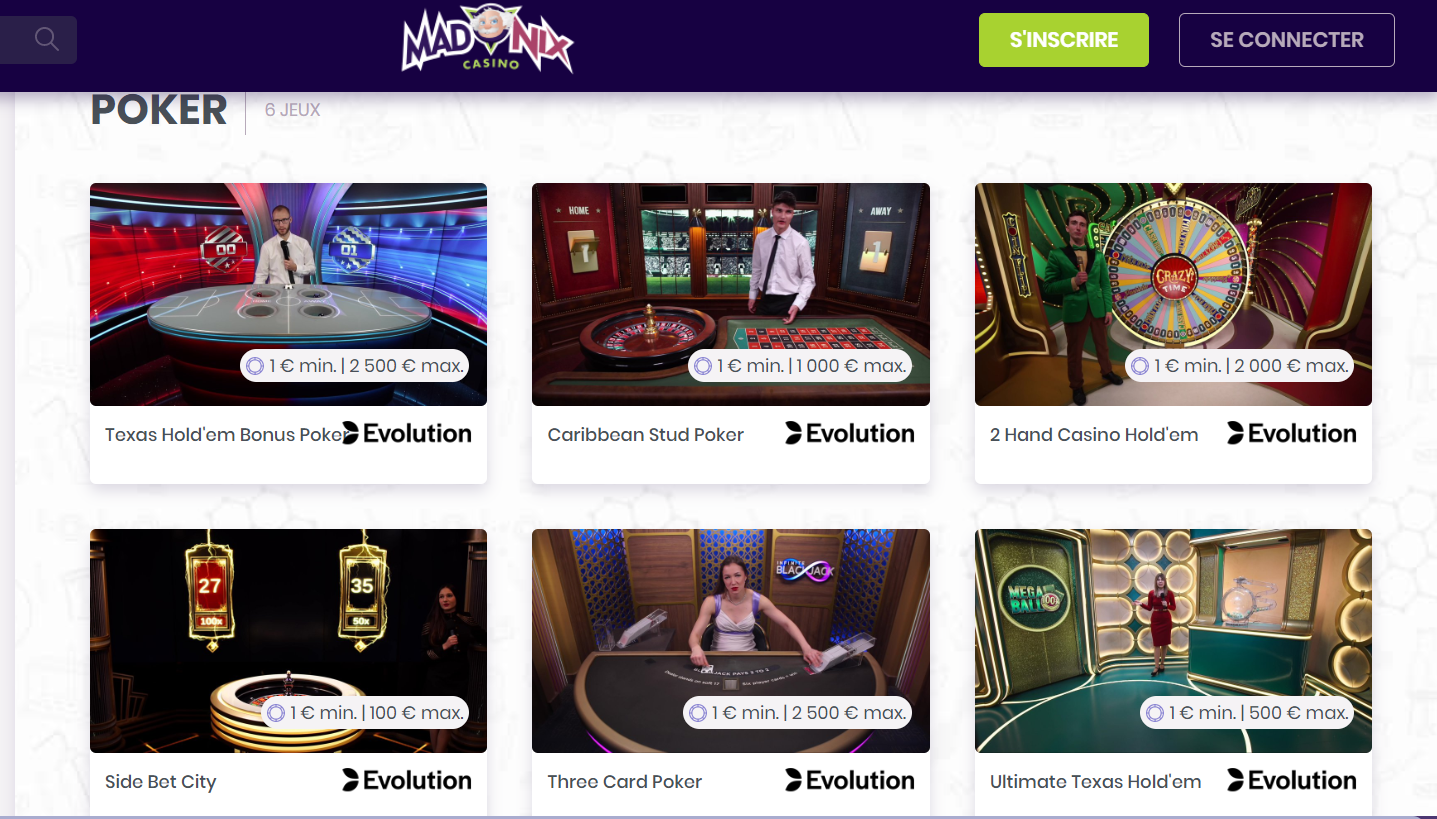 Meilleurs sites de poker en ligne : Madnix