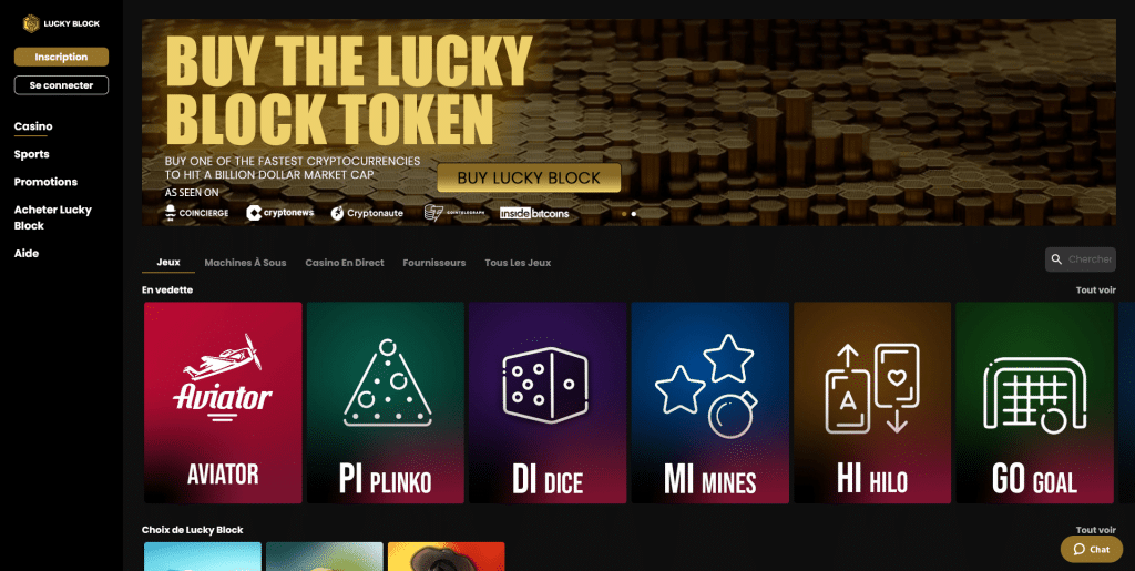 casino en ligne payant Canada Lucky Block