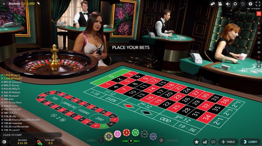 roulette européenne en direct live casino