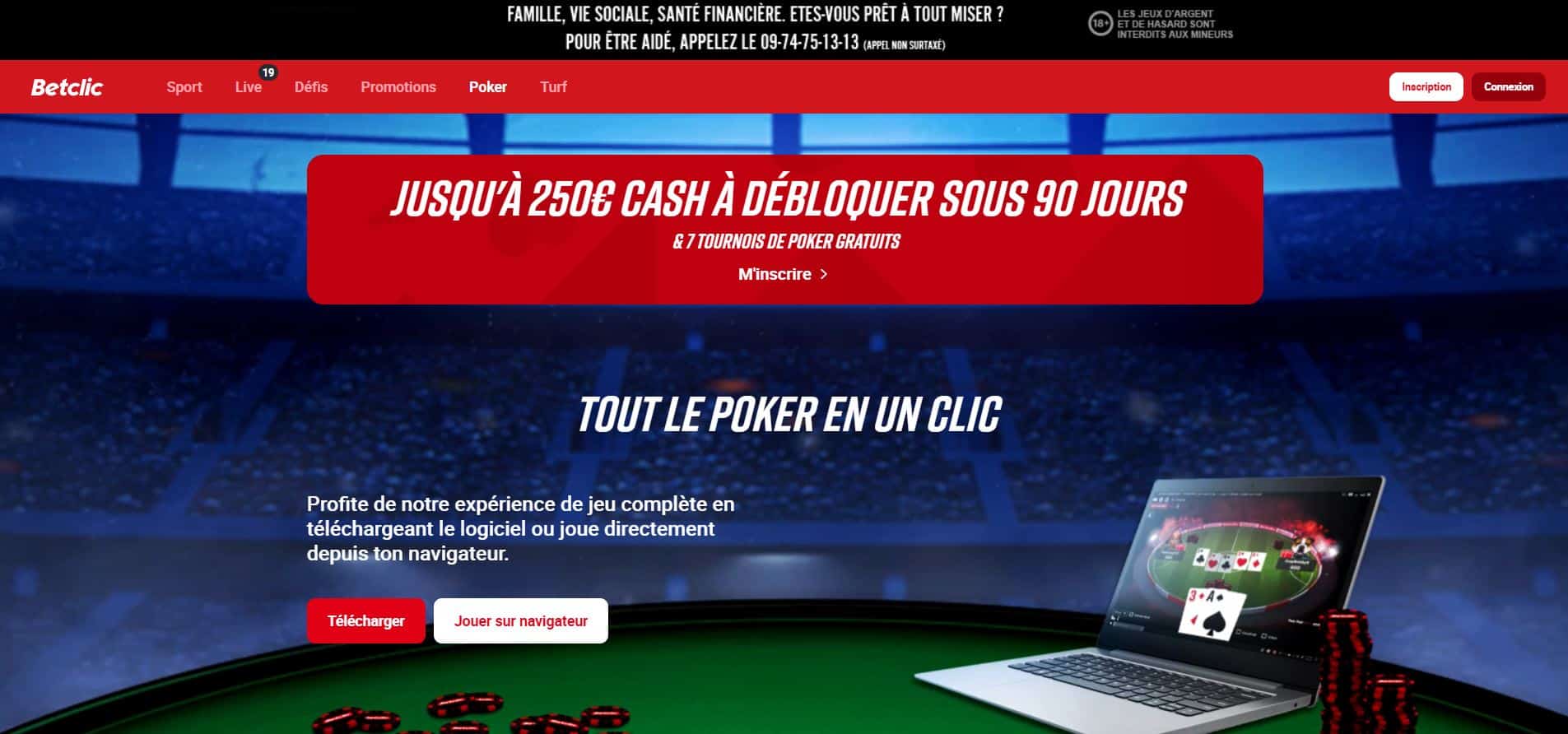 Betclic - Poker - Casino en ligne argent réel