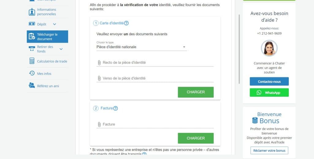 AvaTrade - Télécharger les documents de vérification - Acheter Action Vallourec