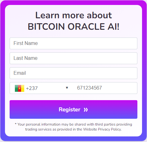 Inscription sur Bitcoin Oracle AI