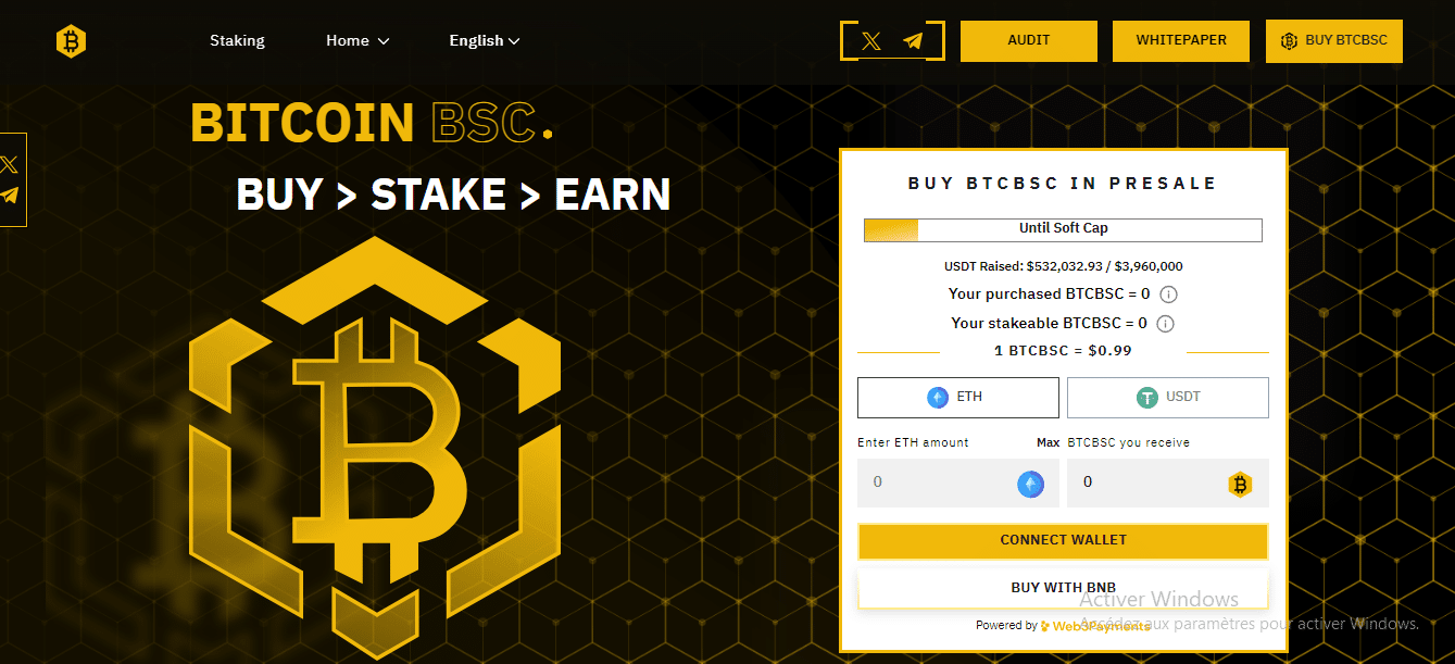 Bitcoin BSC - crypto à moins de 1 €