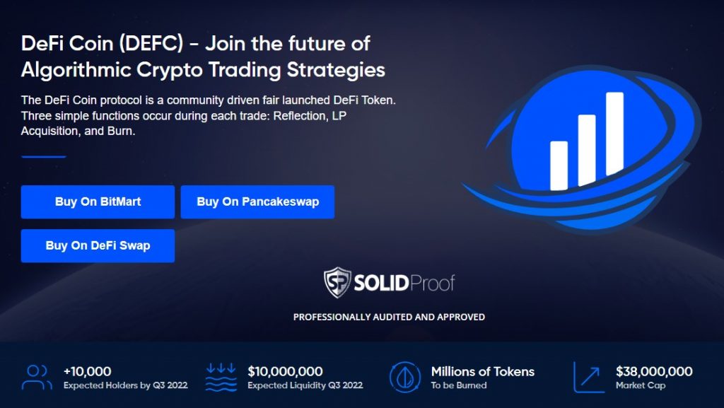 Defi Coin webpage