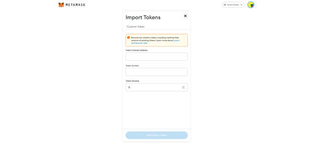 Metamask-import-tokens