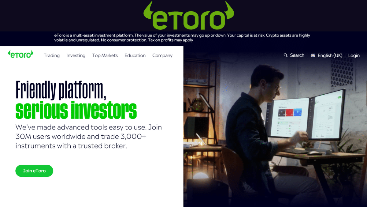 eToro – Συνολικά η καλύτερη εφαρμογή κρυπτογράφησης για το