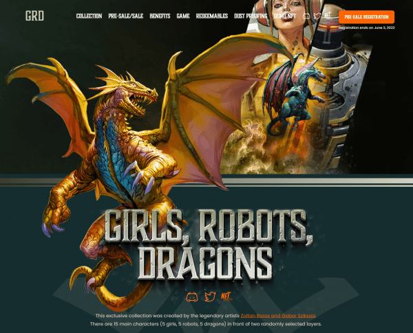 girls robots dragons nft