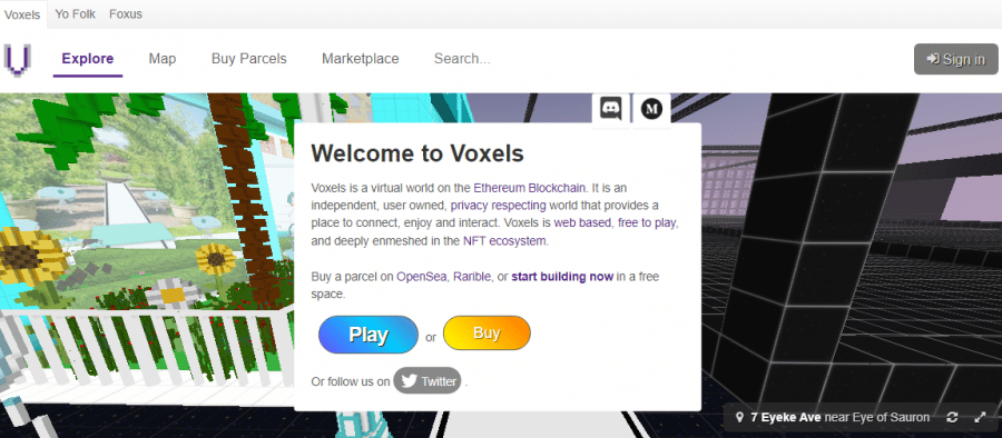 Voxels metaverse nft platform