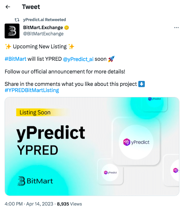yPredict BitMart