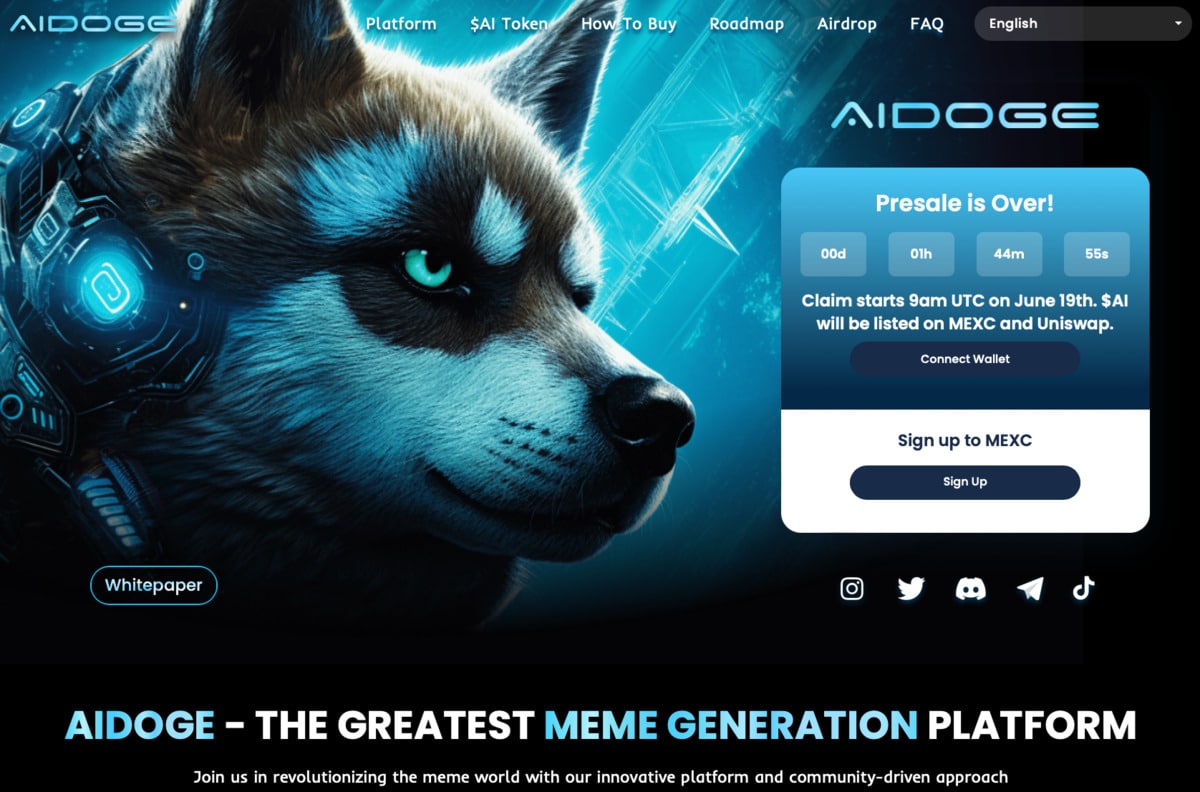 AiDoge: Készítsd a tárcád, indulhat a kereskedés – Az AI tokenek mától a MEXC-n is elérhetők AiDoge: Készítsd a tárcád, indulhat a kereskedés – Az AI tokenek mától a MEXC-n is elérhetők