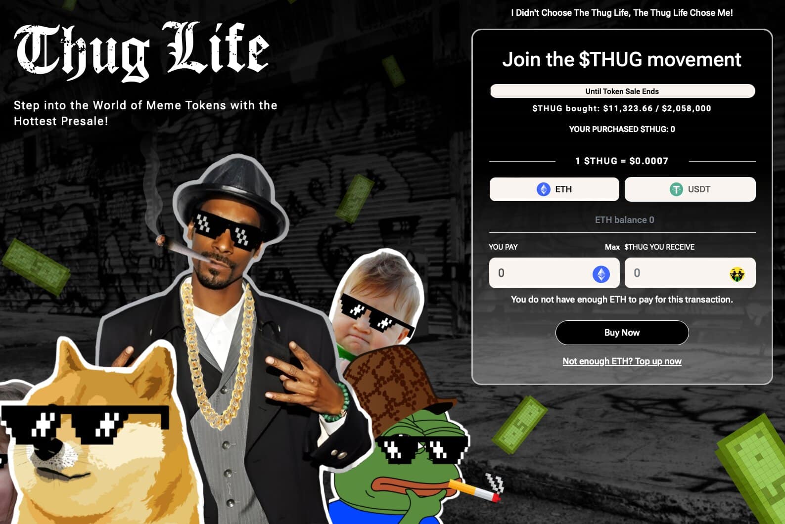 Nincs vesztegetni való idő, vásárolj $THUG-ot amíg nem késő! Nincs vesztegetni való idő, vásárolj $THUG-ot amíg nem késő!