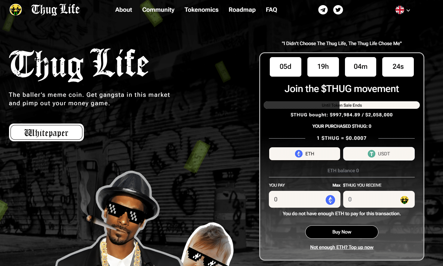 Már 1 millió dollárnyi THUG érme talált gazdára, viszik a Web3-as mém érmét, mint a cukrot Már 1 millió dollárnyi THUG érme talált gazdára, viszik a Web3-as mém érmét, mint a cukrot