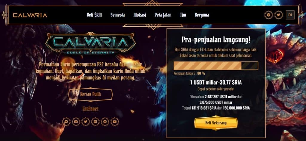 Calvaria (RIA) - Game Kripto Populer dengan Skalabilitas dan Bandwidth Tinggi