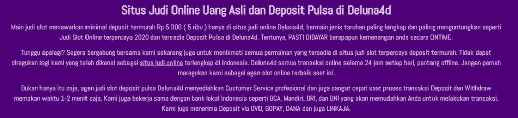 Deluna4D Deposit & Penarikan