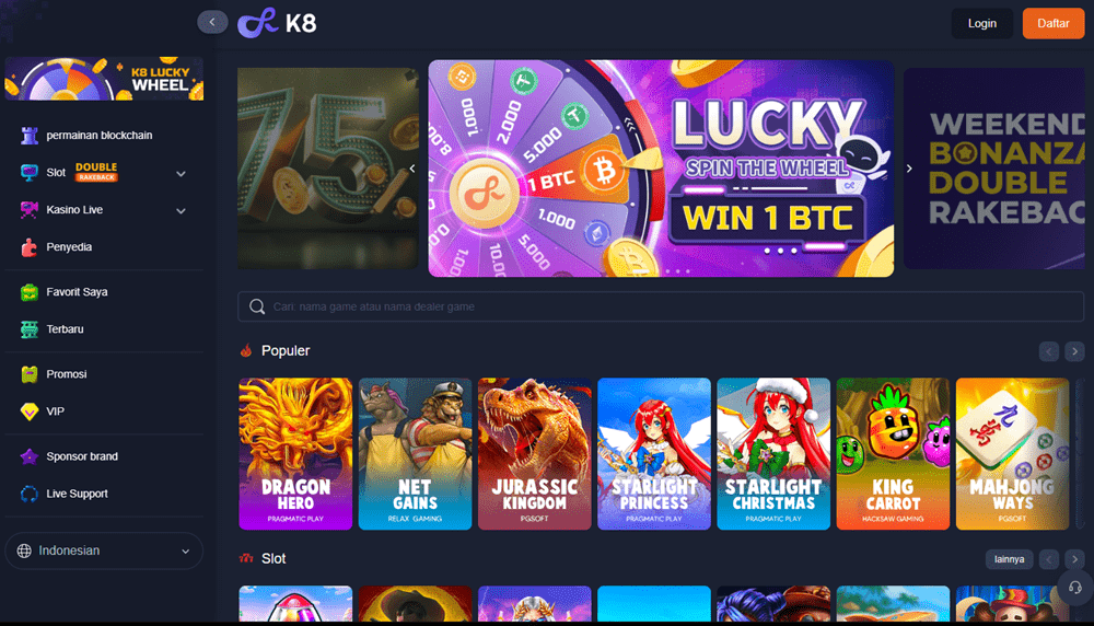 K8 Bitcoin Live Casino