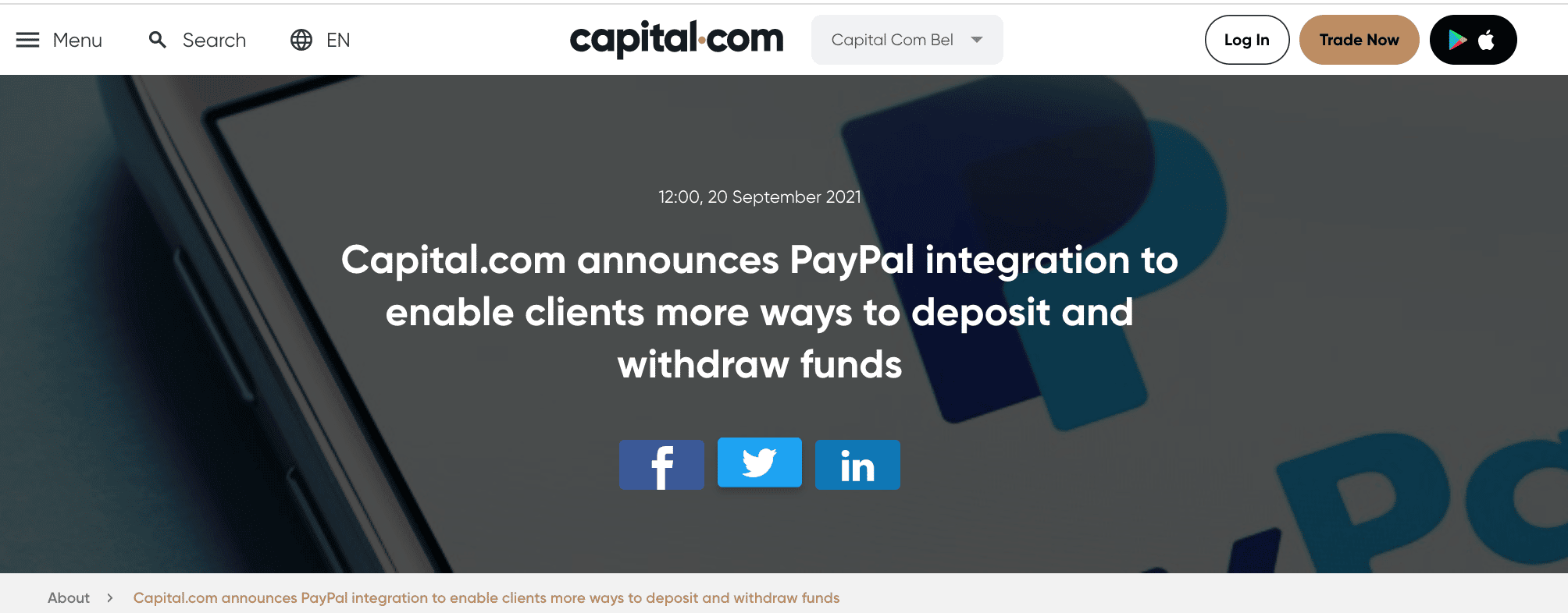 Capital.com e l'integrazione con PayPal