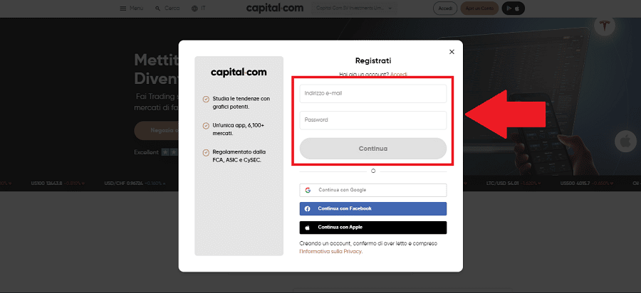 Apri un conto su Capital.com: il miglior broker forex