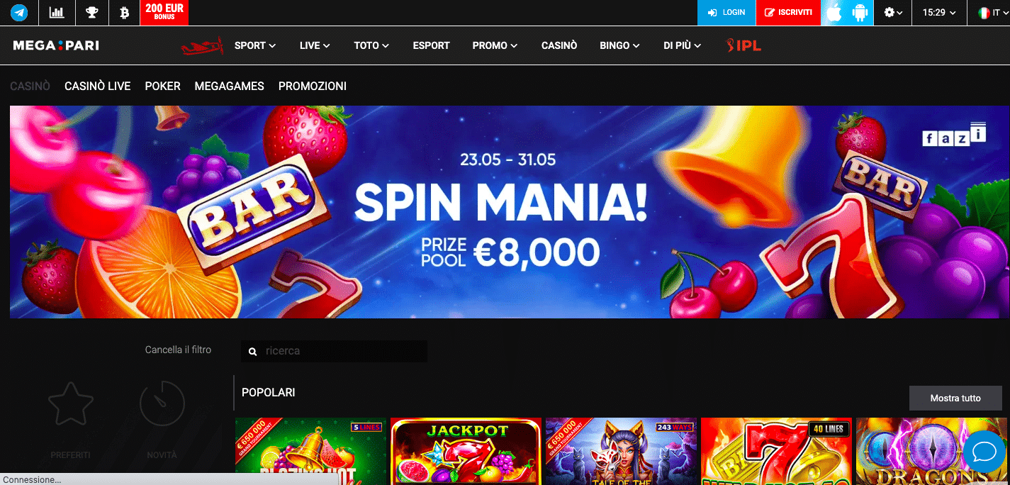 migliori casino online soldi veri free spin giri gratis megapari
