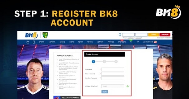 BK8 account registration