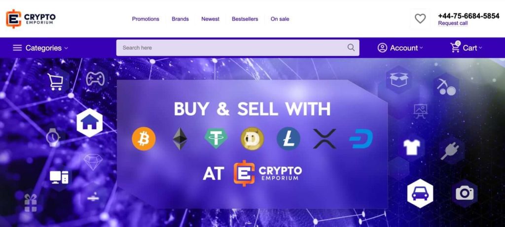 Crypto Emporiumの公式ウェブサイト画面