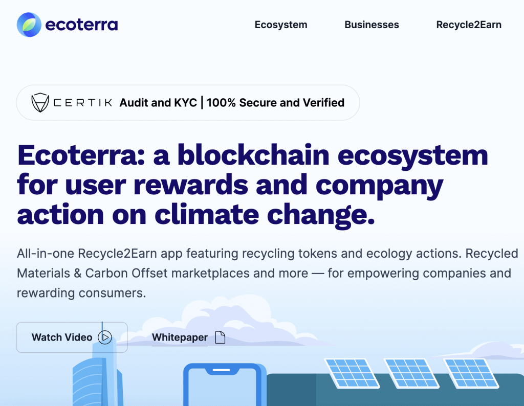 Ecoterraのウェブサイト