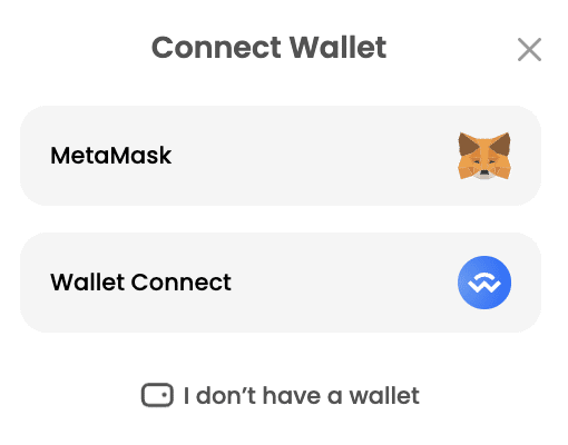 Connect Walletの画面
