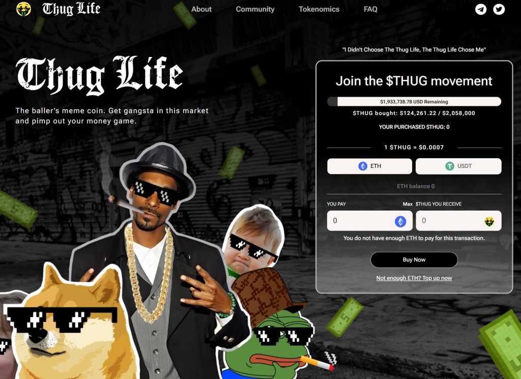 Thug Lifeのプレセール画面