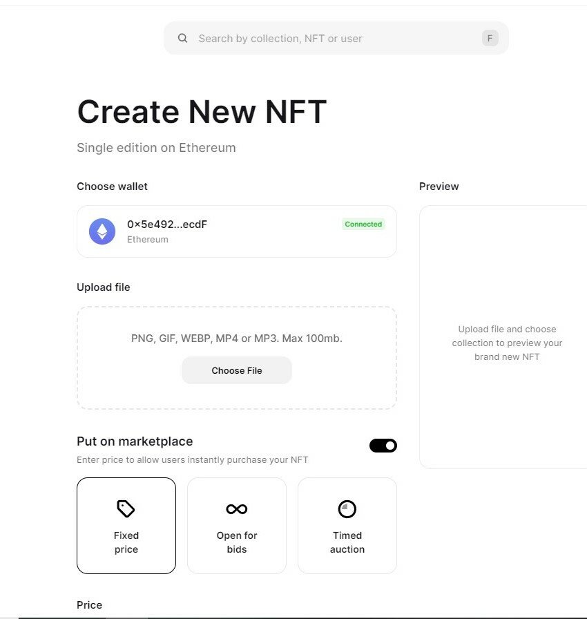 NFT 그림 판매 방법 NFT 상세 설정