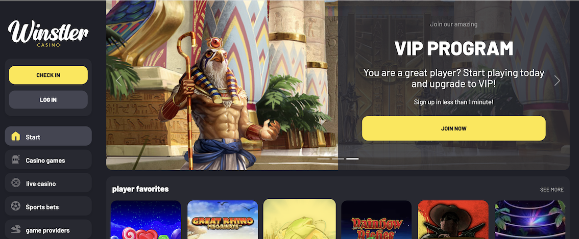 Winstler - naujas populiarus kazino internetu
