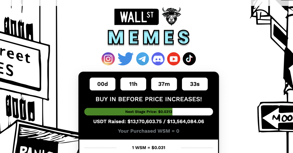 Wall Street Memes - sparčiai auganti sensacija memų monetų rinkoje