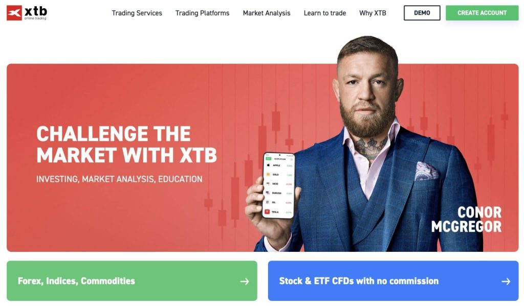 XTB – pradedantiesiems skirta platforma be komisinių